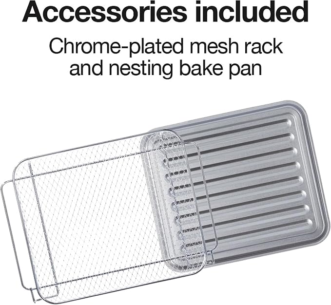 Proctor Silex 4 Slice Countertop Air Fryer Toaster Oven Combo | Air Fry, Bake, Broil, Toast | 200-450⁰F Adjustable Temp | 30 Minute Timer | Automatic Shutoff | Black and Silver | 31265