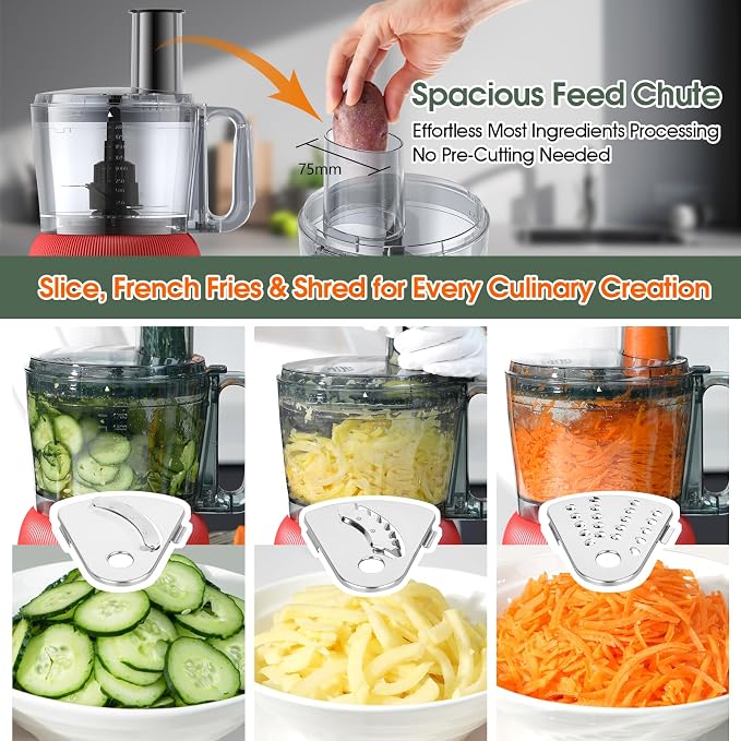 Food Processor and Blender Combo, 88 oz Food Chopper for Meat, Vegetable and Dough, 70 oz 700W Glass Jar Blender with 2 Speeds and Pulse for Smoothie, Nutrient Extractions, and More | 70 oz Glass Jar Blender, for Meat, Vegetable and Dough, with 2 Speed...