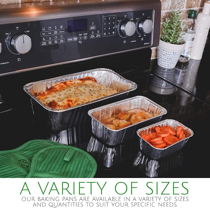 PLASTICPRO 1 Lb Disposable Loaf Pans Aluminum Tin Foil Meal Prep 100 Pack