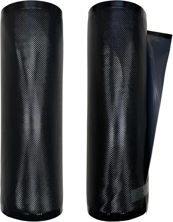 11" x 50' Vacuum Seal Bags Black and Clear, Heavy Duty 5 Mil, 2 Rolls | Vacuum Sealer Bags for Food Storage, Commercial Grade, Total 100 Feet