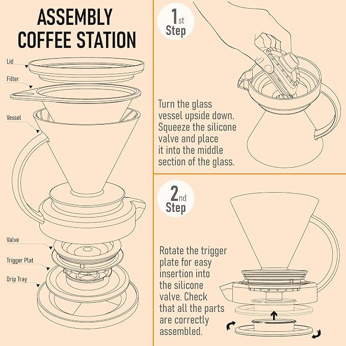 Innovation Infuser for Daily Brewing – Borosilicate Glass Dripper with Stainless Steel Reusable Filter, Manual Eco Brewer, Plastic-Free Non-Toxic Coffee Station, Pour Over Tea Coffee Maker