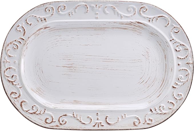 Pfaltzgraff Trellis Serving Platter, 13.75 inch, White