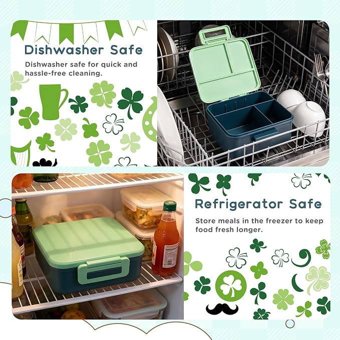 Bento Lunch Box for Kids with 8oz Thermo Containers for School,Camping | Vacuum Insulated Food Jar,Leakproof Silicone-Seal,5 Compartments with Dividers,Dishwasher & Refrigerator Safe,BPA-Free