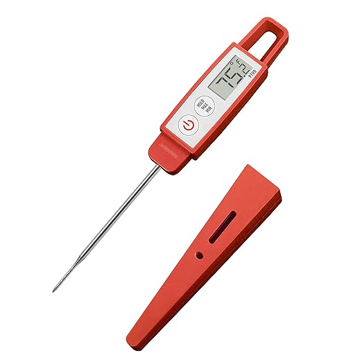 Lavatools PT09C Super-Quick Commercial Grade Digital Thermometer for Cooking, Meat, Candy, Candle, Liquid, Oil, 3" Compact Probe, Splash Proof, °C/°F Toggle, Hold Function - Sambal