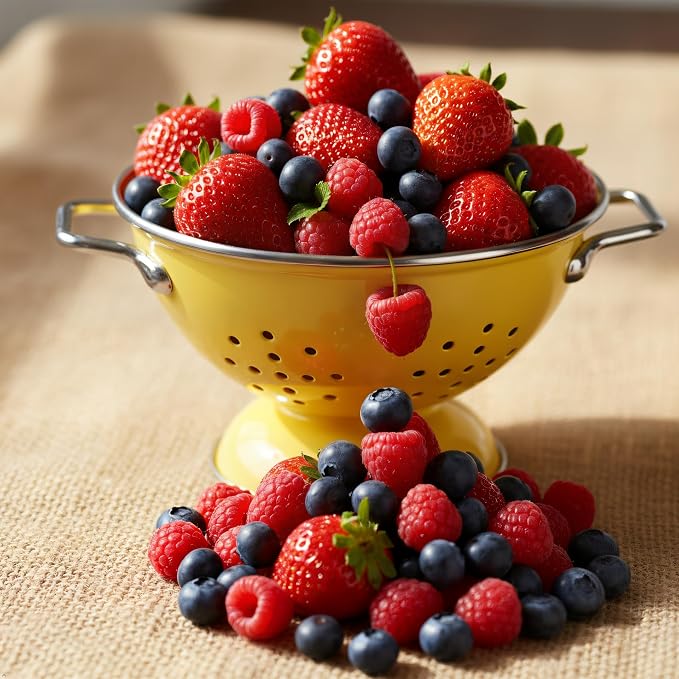 Calypso Basics by Reston Lloyd Powder Coated Enameled Colander, 1 Quart, Lemon