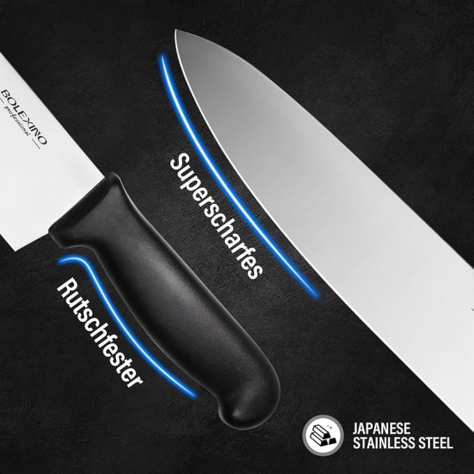 10” Japanese Chef Knife, High Carbon Stainless Steel Kitchen Knife | 10" High Carbon Stainless Steel, Versatile Home & Pro Use, Non-Slip Ergonomic Handle, Durable, Stain-Resistant & Sharp.