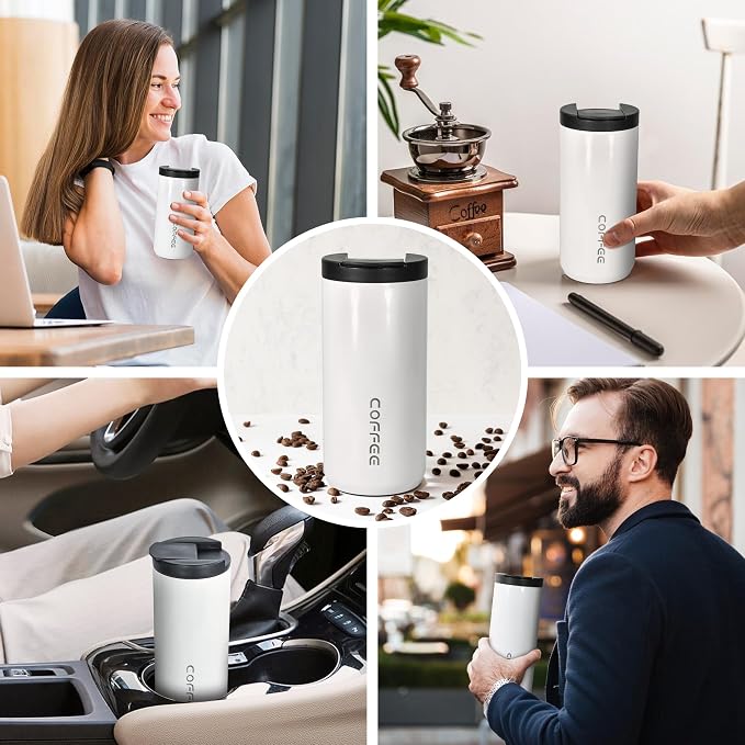 Insulated Coffee Mug 17oz,Travel Coffee Tumbler,Vacuum Insulated Coffee Mug with Leak Proof Screw Lid Coffee Cup for Men and Women for Hot & Cold Drinks