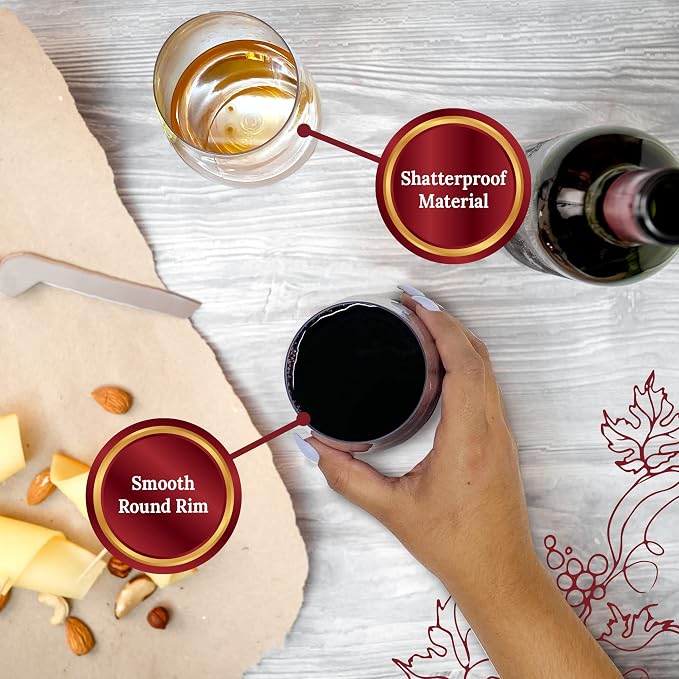 Reli. 12oz Plastic Wine Glasses, 20 Pack | Disposable, Stemless, Clear | Premium Plastic, Wine Glasses, BPA-Free, Stemless, Perfect for Events, Elegant