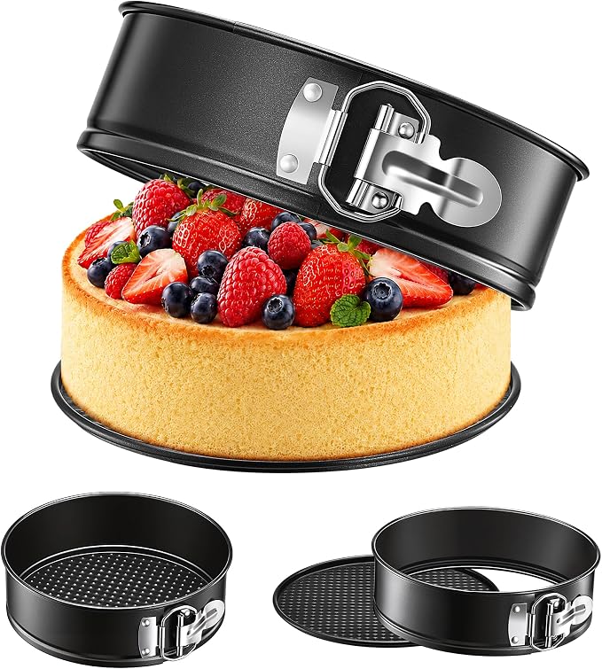 7 Inch Nonstick Springform Cheesecake Pan with Removable Bottom | Round Cheese Cake Pans for Baking, Spring Form Pan for Cheesecake, Easy Release Baking Mold, Carbon Steel