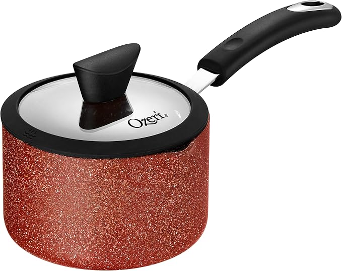 The All-In-One Stone Saucepan and Cooking Pot By Ozeri | Utilizes A Stone-derived Coating From Germany That Is 100% Free of APEO, GenX, PFBS, PFOS, PFOA, NMP and NEP