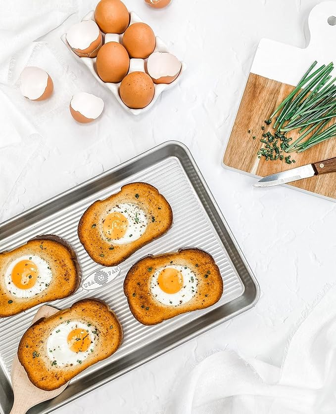 USA Pan Bakeware Nonstick Jelly Roll Baking Sheet Pan, Aluminized Steel