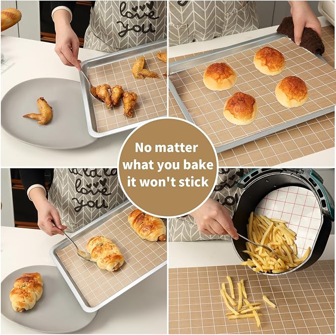 Silicone Baking Mat Roll 16IN*5FT Free Cutting, Non-Slip Pastry Mat, Non-Stick Reusable Air Fryer Liner, Oven Liners, Freeze Dryer Mat, Easily Cut to Size Fit All Ovens Pans Tins Dishes