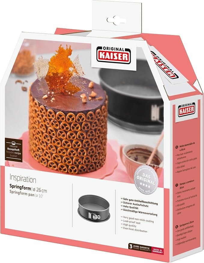 Kaiser Springform Pan, Stainless Steel, Black, 26 cm