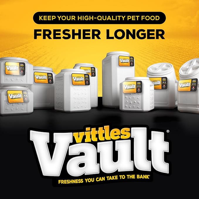 Gamma2 Vittles Vault Pet Food Storage Containers - Sealed Dog and Cat Food Storage Container, Fits up to 25lbs, Made in the USA - [12"L x 13.75"H] | Made in USA, 12 inch long by 13.75 inch tall, airtight lid keeps kibble fresh and pests out, a durable ...