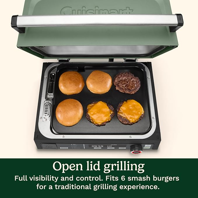 Cuisinart FlavorBoost™ Flat Top Griddle Plate, Ceramic Nonstick Cast Aluminum Griddle Insert for FlavorBoost® Outdoor Electric Grill, Even Heating Flat Top Grill Plate for Breakfast, Burgers, and More