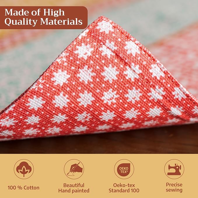 Maison d' Hermine Placemats Set of 4 Reusable 100% Cotton (13"x19") | Cloth Place Mats Washable Table Mats for Kitchen Dining Party Wedding Hotel Home Restaurant Spring Summer - Provence