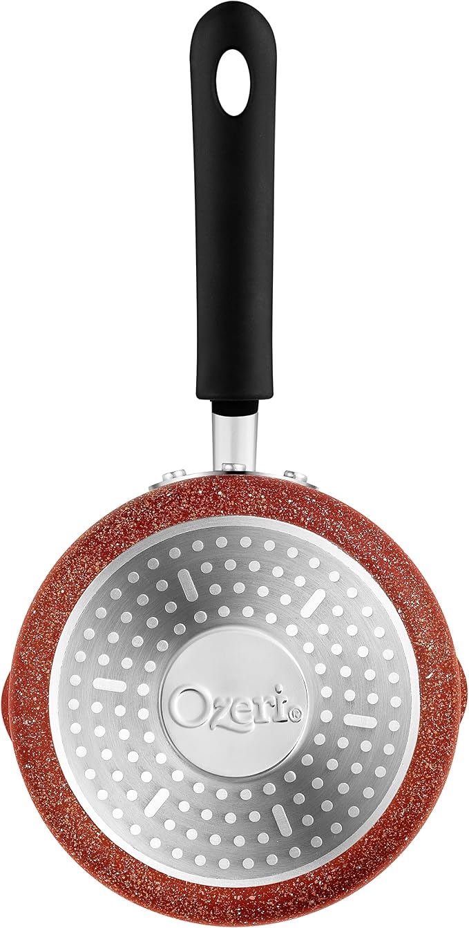 The All-In-One Stone Saucepan and Cooking Pot By Ozeri | Utilizes A Stone-derived Coating From Germany That Is 100% Free of APEO, GenX, PFBS, PFOS, PFOA, NMP and NEP