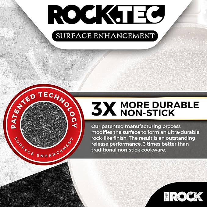 THE ROCK SOHO 8-Inch Non Stick Frying Pan with Lid–Nothing Sticks, Never Warps, Lasts Longer, Ceramic Non Toxic Skillet with Heat-Resistant Handle, PTFE PFOA & PFAS Free, Dishwasher Safe, Cream