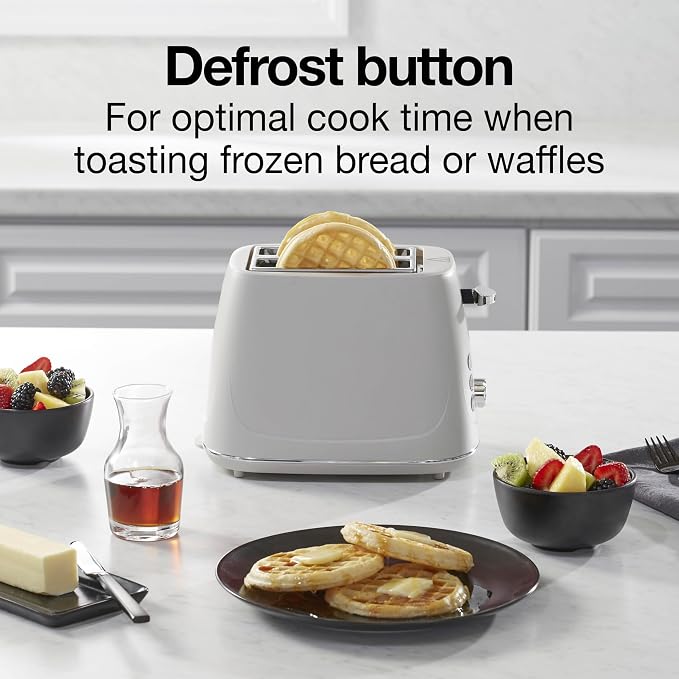 Proctor Silex 2 Slice Toaster With Bagel, Defrost & Cancel Buttons | Browning Control With 7 Shades | Auto Shutoff | Wide Slots | Toast Boost | Slide-Out Crumb Tray | Oat White | 22660