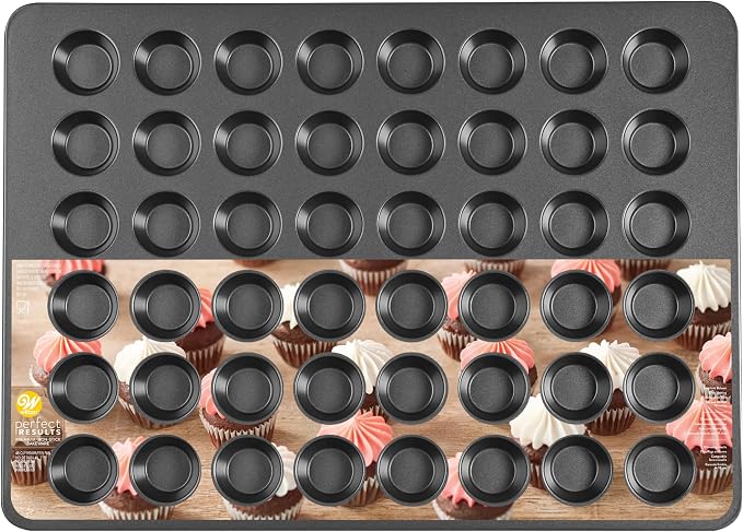 Wilton Perfect Results Non-Stick Mega Mini Muffin Pan, 48-Cup Cupcake Pan, Steel