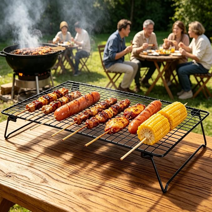 Cooling Rack for Baking 4 Tier, 17" * 11" Cookie Cooling Wire Rack for Roasting Grilling, Stackable Baking Racks for Cooking, Bread, Pizza, Cake, Oven and Dishwasher Safe