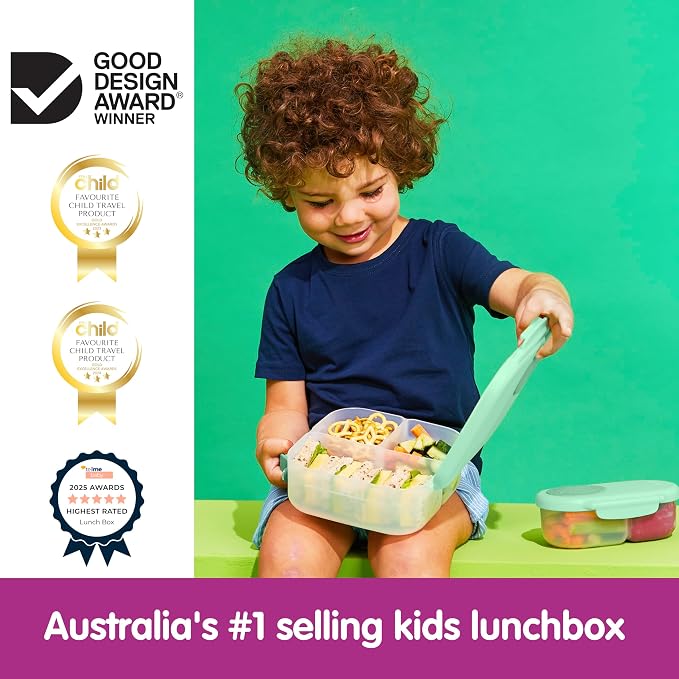 b.box Mini Lunch Box, Snack Containers for Kids, Lunch Box Kids, 4.25 Cup | Bento Box for Kids, Sanck Box, Lunch Containers, Leak Proof, Dishwasher Safe, BPA Free, PFAS Free, Ages 3+ — Spearmint