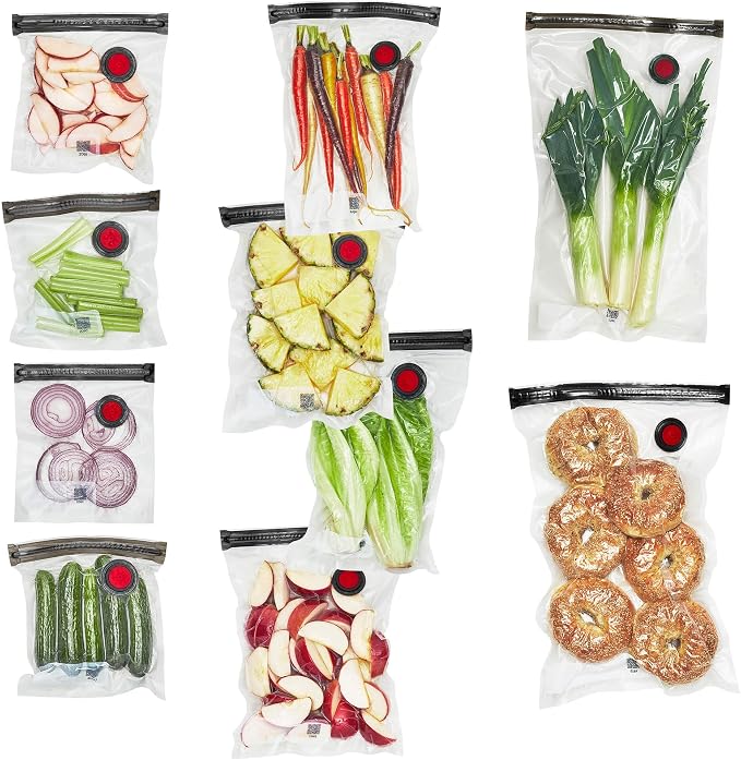 ZWILLING Fresh & Save 10-pc Vacuum Sealer Bags, Sous Vide Bags, Meal Prep - Assorted Sizes | Reusable, Airtight Bags for Sous Vide, Marinating & Meal Prep. Freezer & Microwave safe.