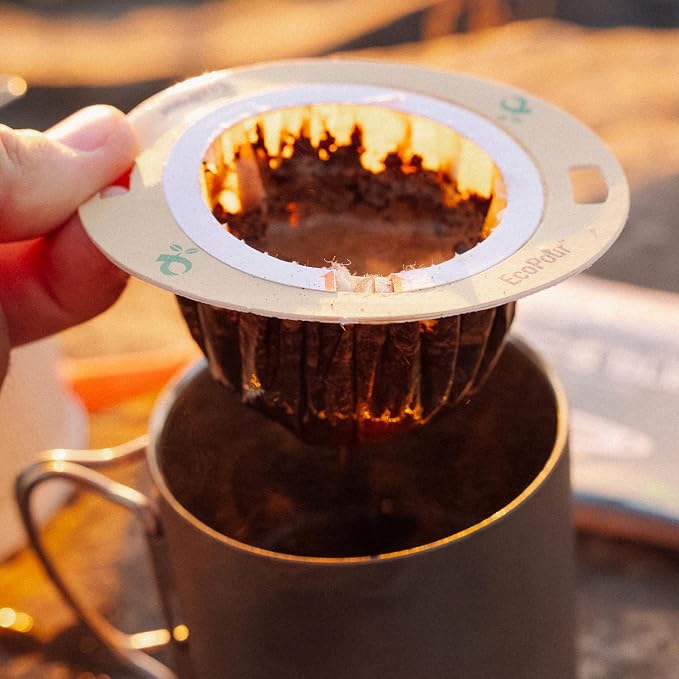EcoPour Empty Pour Over Coffee Filters, PLA Mesh, 50 Pack | Use with Coulee Swirl machine or with most mugs. Coffee or loose leaf tea; For camping & travel; eco-friendly PLA mesh