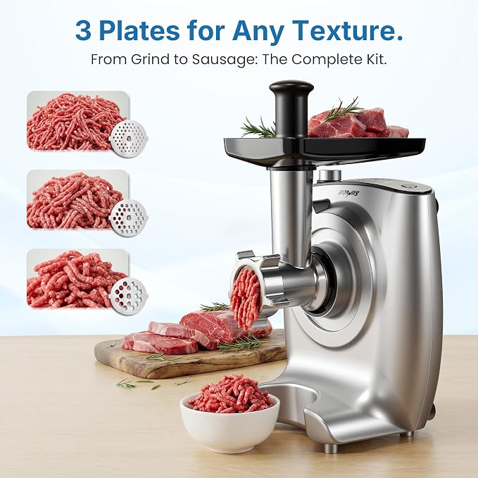 Electric Dough Mixer, Stand Mixer with Meat Grinder, Juicer | 4-in-1 Multifunctional Stand Mixer with Salad Maker 5.3QT Dough Mixer with Fermentation and Stainless Steel Bowl home Kitchen