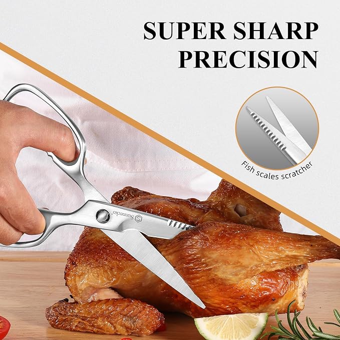 Kitchen Scissors for Food, Heavy Duty Scissors All Purpose Kitchen Shears That Come Apart, 8.5 Inch Fully Forged Stainless Steel