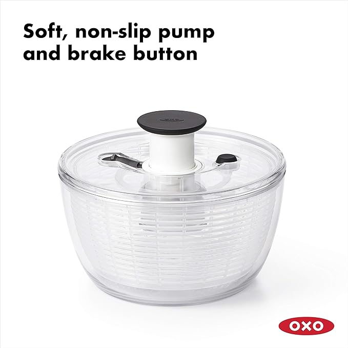 OXO Good Grips Large Salad Spinner + Little Salad Dressing Shaker Bundle