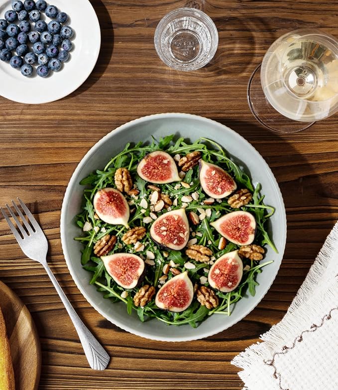 8.5" Ceramic Pasta Bowls Set of 4, Salad Bowls | Versatile Serving Bowls for Pasta, Salad, Fruit & Noodles, Housewarming & Wedding Gift, Desert Sage