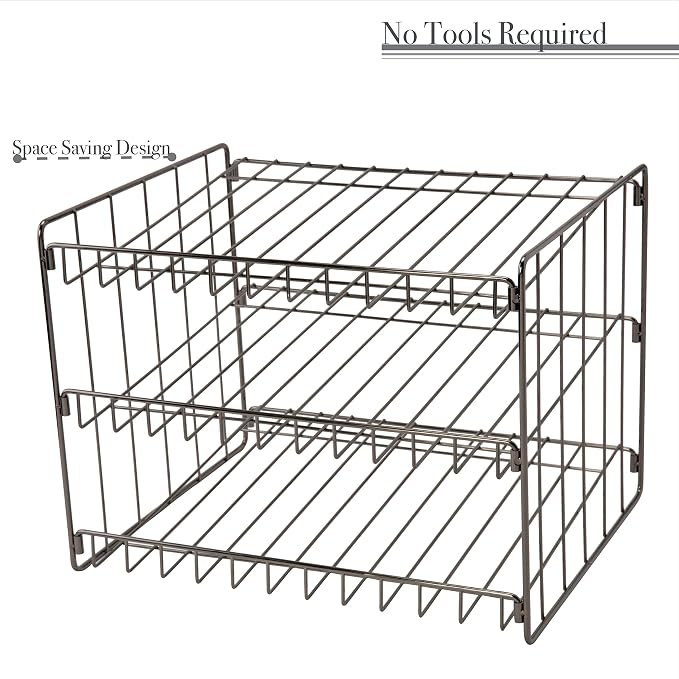 Kitchen Details 3 Tier Can Organizer | Canned Food Storage Rack | Kitchen Cabinet and Pantry Organization | Holds 36 Cans | Space Saving | Onyx, 14.5 x 11.5 x 11 inches (Pack of 12)