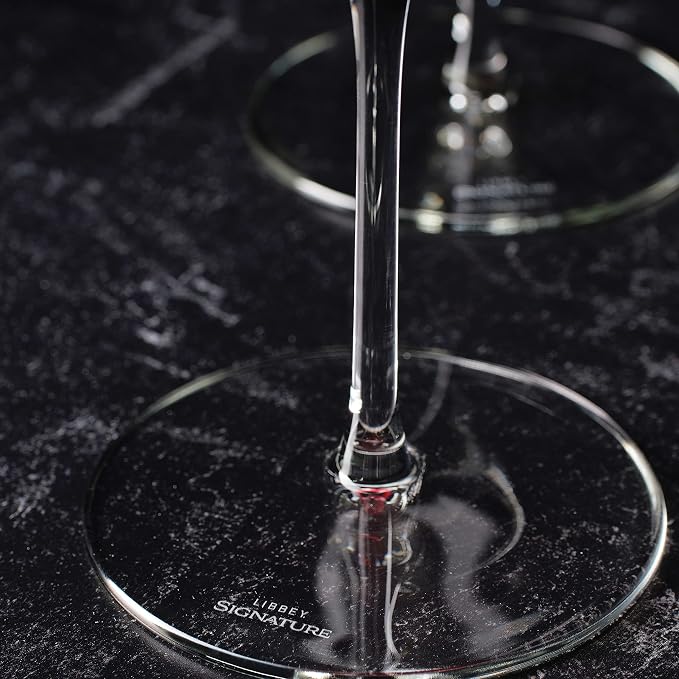 Libbey Signature Red Wine Glasses Set of 4, Seamless 24 Oz Wine Glasses for Cabernet, Merlot, and More, Stemmed Wine Glasses for All Occasions