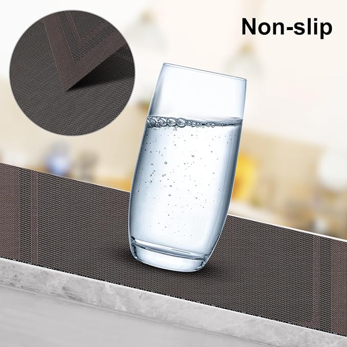 Aofmee Placemats Set of 6, Washable PVC Place Mats, Heat Resistant Non-Slip Table Mats, Woven Vinyl Plastic Placemats for Dining Table Decor, Stain Resistant Kitchen Table Placemats, Easy to Clean