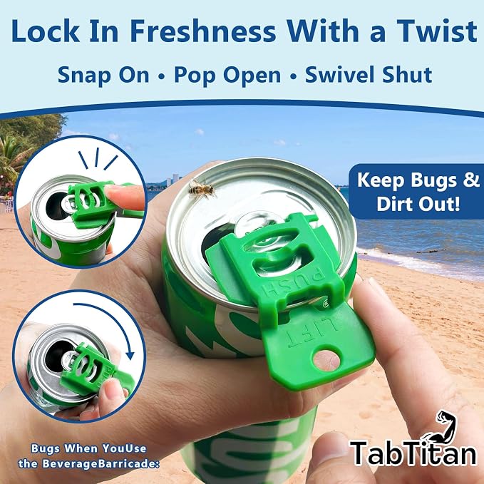 CanGuard 6-Pack Can Opener – Easy Open Drink Tab Toppers&Can Covers for Soda, Beer, Coke Shields From Bugs, Dust at the Party,Camping, BBQ– Colorful Can Lids