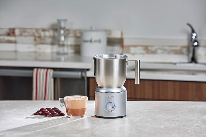 Capresso froth Select Automatic Milk Frother and Hot Chocolate Maker, Stainless Steel 209.05, Silver, 20 ounce | Stainless-Steel Pitcher, Froths 16 Oz, Heats 20 Oz, 4 Settings, Dishwasher-Safe