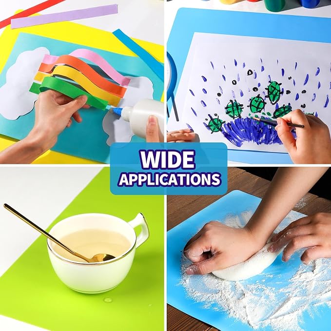 LEOBRO Silicone Mats, 3 PCS Silicone Mats for Crafts, Resin Molds, Play Dough Mat, Nonstick Silicone Sheet Mat for Epoxy Resin, Clay, Craft Supplies, 15.7”x 11.7”