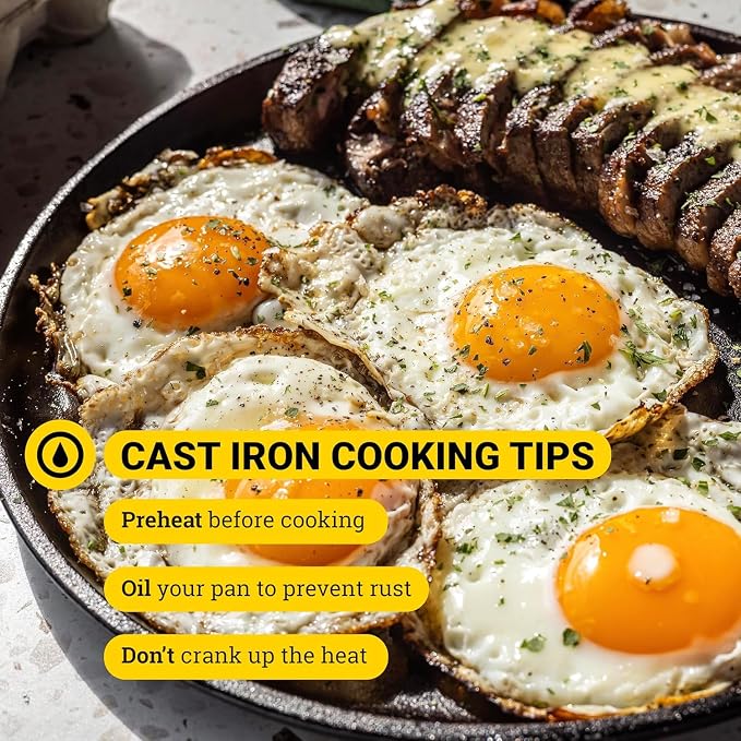Lodge Round Seasoned Cast Iron Griddle 10.5 Inches - Round-Shaped, Pre-Seasoned Iron Griddle Pan - Non-Toxic, PFAS-Free Cookware - Compatible with Stovetop, Oven, Grill, or Campfire (Pack of 3)