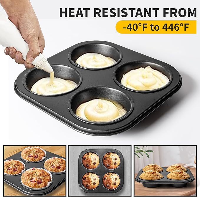 Yomvzake Air Fryer Muffin Pan, 2 Pack Cupcake Molds for Air Fryer Toaster Oven, Nonstick Cupcake Baking Pan for Counter Top Oven Small Oven