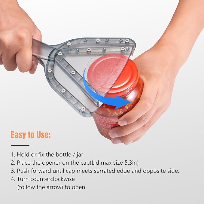 Uinxan Jar Opener for Weak Hands & Seniors with Arthritis - Handheld Manual | Effortlessly Opens Stubborn Screw Lids & Bottle Caps. 304 Stainless Steel. Durable. Patented Kitchen Gadget (Purple)