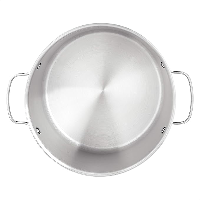 Amazon Basics Stainless Steel Induction Compatible Stock Pot with Glass Lid, Oven Safe, Dishwasher Safe, Sturdy, 8 Quart, Silver