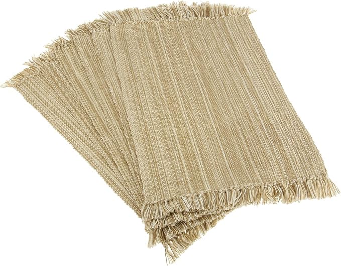 DII Variegated Tabletop Collection, Placemat Set, 13x19, Off-White, 6 Piece