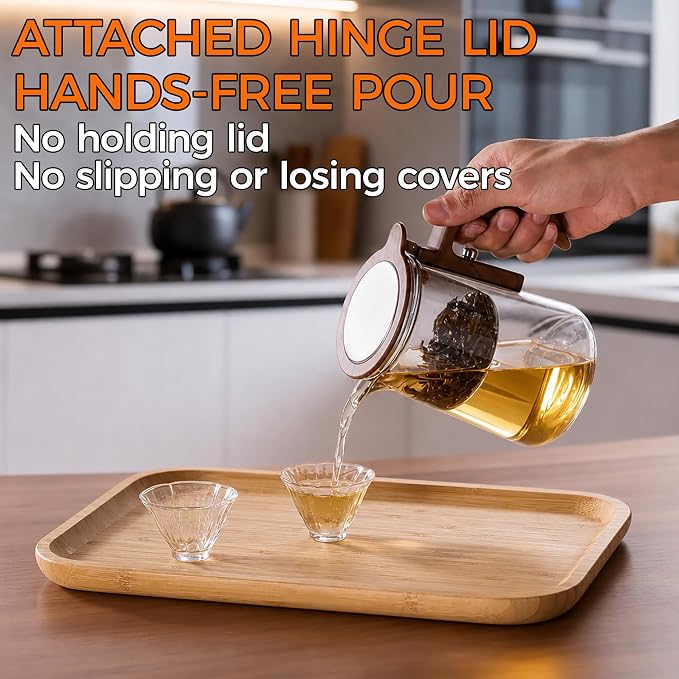Enchanted Tea Pot, Magic Tea Pot for Loose Leaf Tea Steeper, Heat Resistant Borosilicate Glass Teapot with Tea Infuser, Ideal Gift for Tea Lovers - 27.4 oz (810 ml)