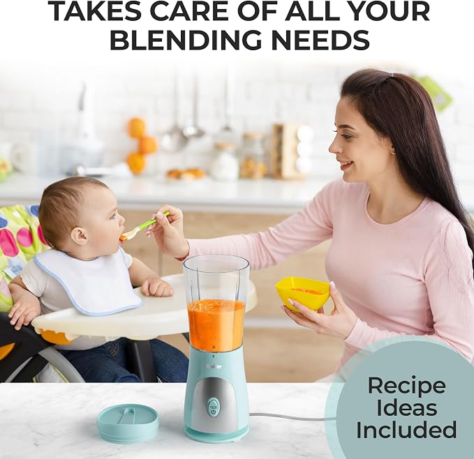 Mueller Heavy-Duty Personal Blender for Shakes and Smoothies with a 15 Oz Travel Cup and Lid, Juices, Baby Food, Portable Blender & Food Processor, Turquoise