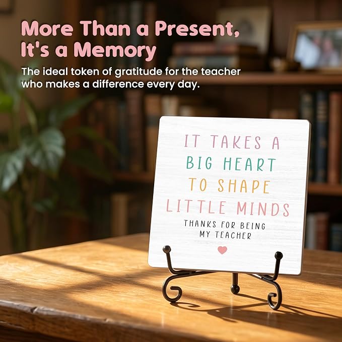 Teacher Appreciation Gifts for Women Men | 5" Wooden Plaque Sign for Mentor Teacher Gifts | Funny Gift from Student Desk for Home Office Decor - A05