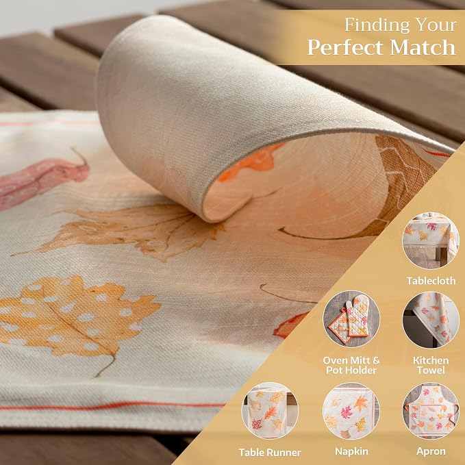 Maison d' Hermine Placemats Set of 4 Reusable 100% Cotton (13"x19") | Cloth Place Mats Washable Table Mats for Kitchen Dining Party Wedding Hotel Home Thanksgiving Christmas - Colours Of Autumn