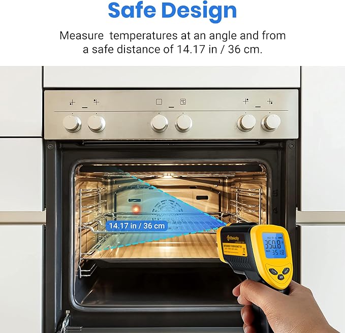 Etekcity Infrared Thermometer Laser Temperature Gun, -58°F~1130°F | Cooking, Pizza Oven, BBQ, Meat, Kitchen, Reptile, HVAC, Adjustable Emissivity, MAX Display, High Temperature