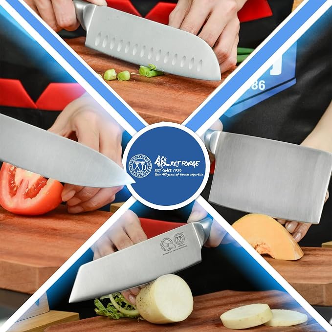 XYJ Knives Authentic Since 1986,Chef Knife Professional Set with Bag,Cleaver Butcher Knife for Meat Cutting Bag
