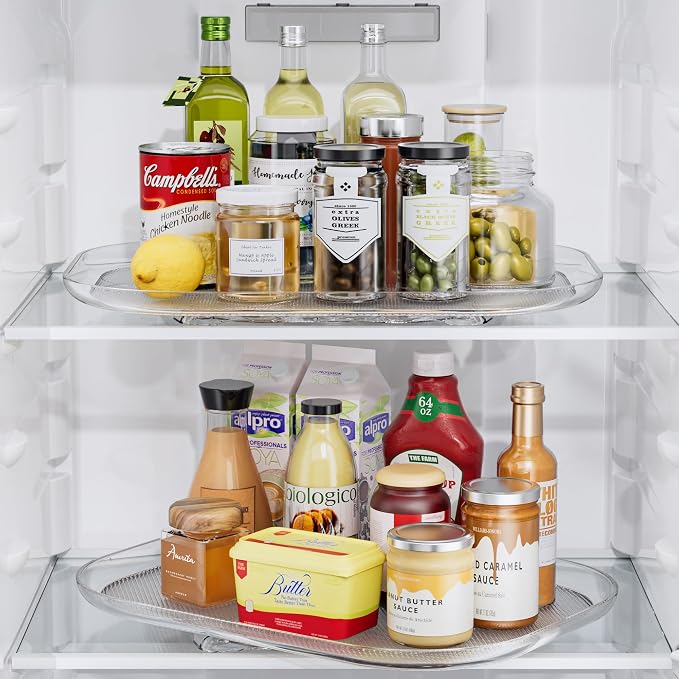 LAMU Lazy Susan Organizer Turntable 15.67''x11.7'' for Refrigerator Organizers and Storage, Fridge Organizer, Condiment Organizer for Kitchen, Table Top, Cabinet, Pantry, Countertop, 1 Pack